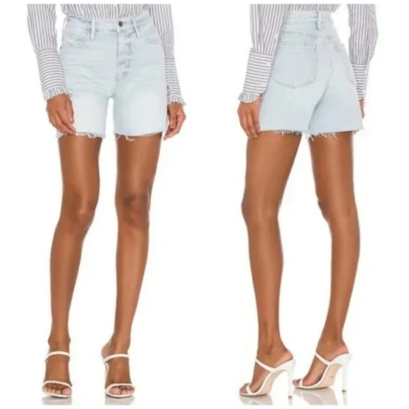 FRAME Denim Jeans Le Tour Altadena Cutoff Shorts Long High Rise Bermuda - Picture 9 of 10